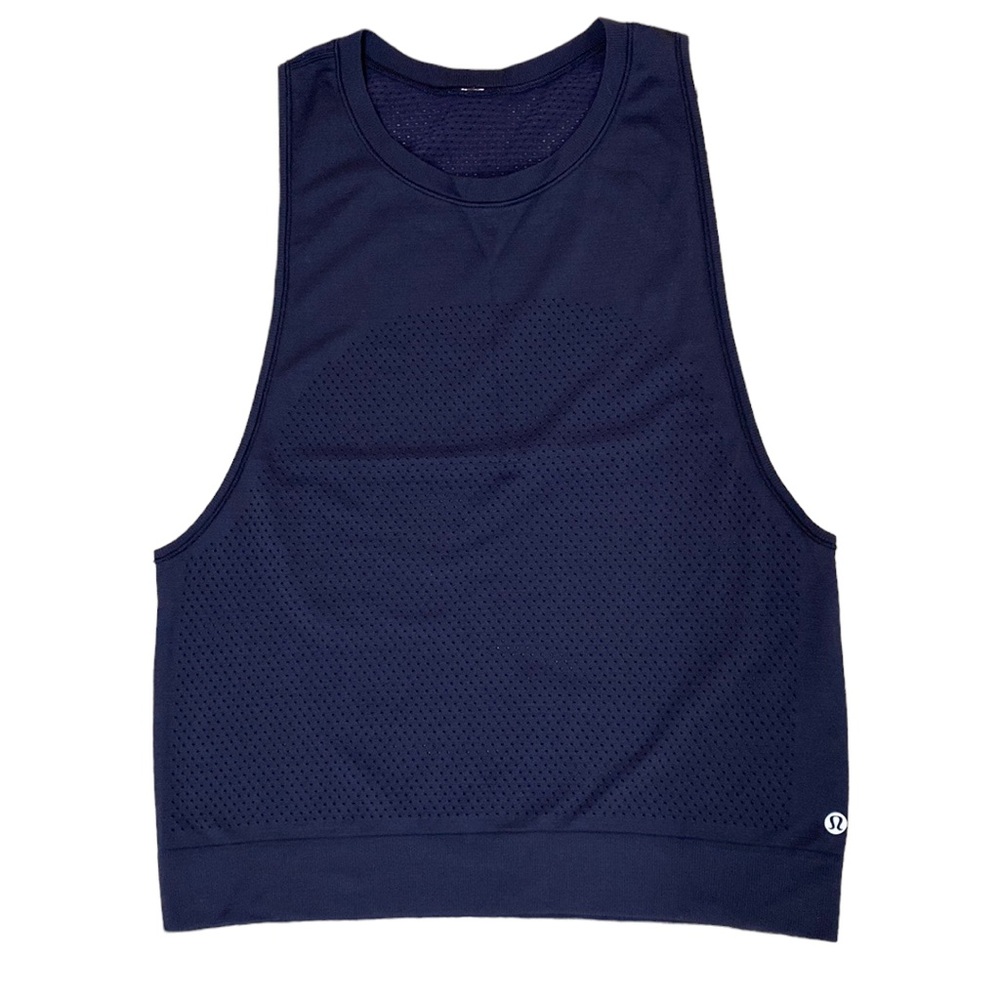 lululemon athletica Mesh Muscle Tee, Navy Blue